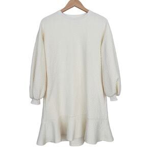 Anthropologie Mare Mare Odila Cream Textured Dress Sz SP